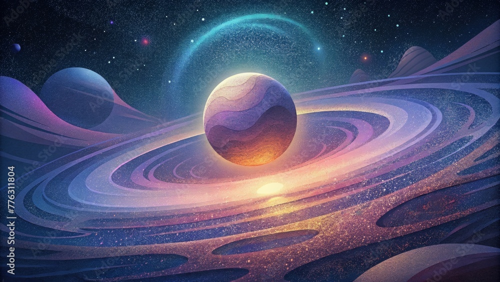 Aufkleber Mysterious shadows and ethereal light interplay in this abstract interpretation of an interstellar nebula bringing to life its captivating