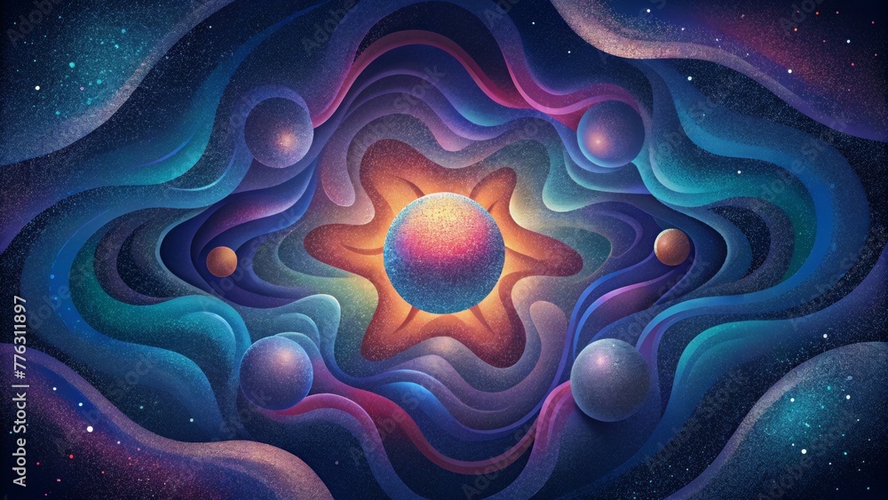 Poster Like a glimpse into the depths of the universe this abstract representation of an interstellar nebula showcases a hypnotic blend of amorphous