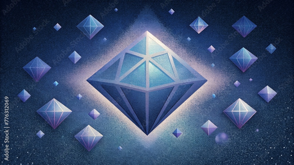 Poster A fading grid of diamonds seems to shimmer and sparkle as if the shapes are disappearing into a distant galaxy.