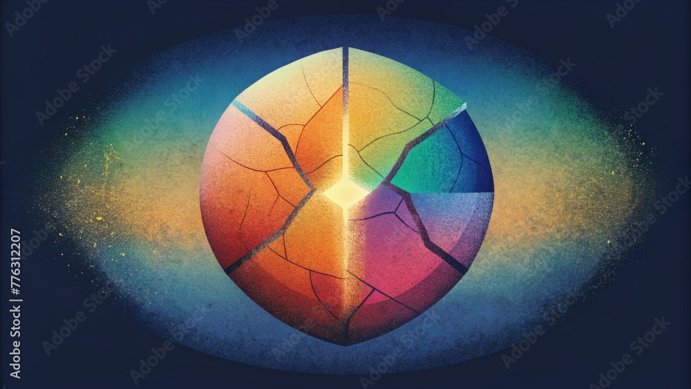 Poster A mirage of colors split and fragmented as if seen through a broken glass.