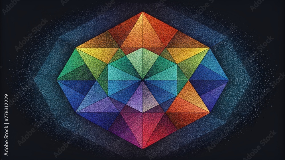 Poster A mosaic of color each tiny tile a fragmented piece of the overall spectrum.
