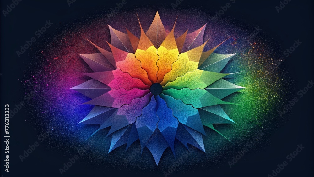 Poster A burst of color each hue breaking away into its own unique and fragmented form.