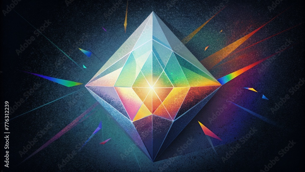 Poster A spectrum shattered into a thousand pieces each one reflecting and refracting light in its own distinct way.