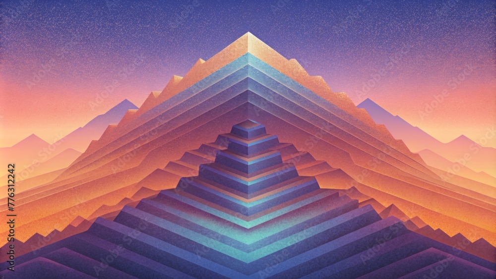Poster A series of glitchy gradients layered on top of each other creating a mesmerizing and chaotic visual experience.