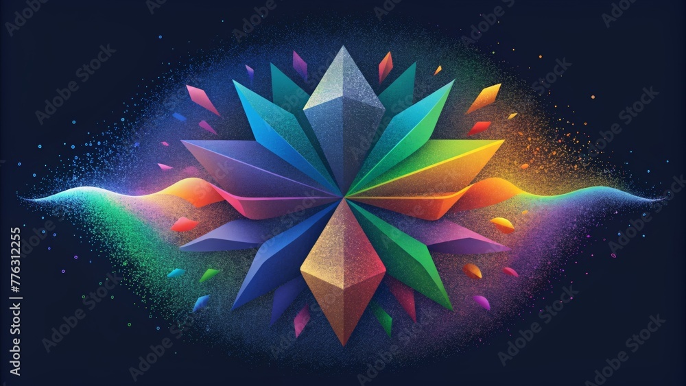 Poster A chaotic mix of vibrant fragments jumbled together in an abstract representation of a color spectrum.