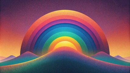 A smooth gradient of earth tones disrupted by sudden bursts of glitchy rainbow hues.