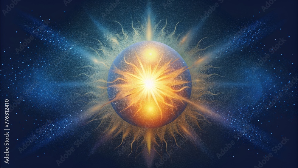 Poster A burst of energy leaving a trail of glowing particles in its wake.