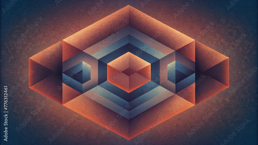 Aufkleber Perfectly symmetrical squares with shadows that seem to pulsate and change in size.
