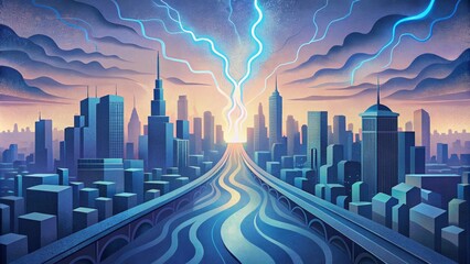 A surge of electric currents racing through a bustling metropolis.