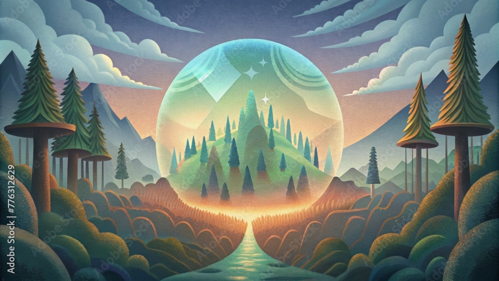 Poster a realm of endless possibilities where imagination reigns and the forest comes to life.