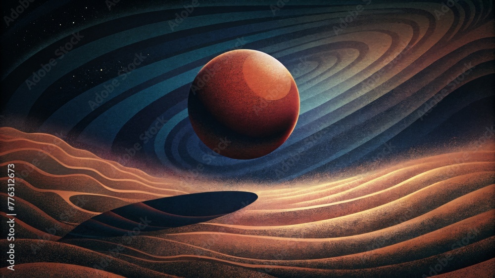 Poster Ripples of shadow and light resembling the undulating reflections seen during a total lunar eclipse.