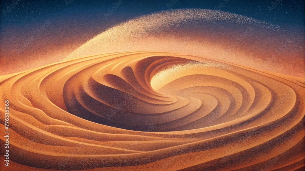 Poster a mesmerizing display of rippling textures a result of the endless battle between sand and wind.