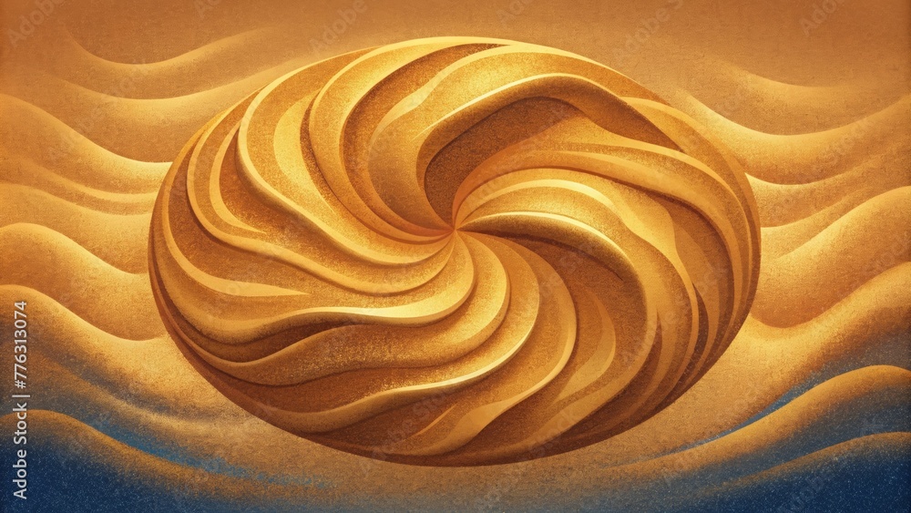 Aufkleber A neverending transformation of dry golden sand shaped into endless patterns by the hands of the everchanging wind.