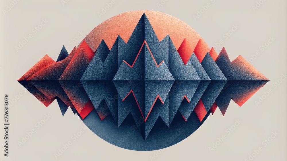 Poster A mesmerizing blend of jagged shapes and smooth curves reminiscent of the jagged lines recorded on a seismograph during a seismic event.