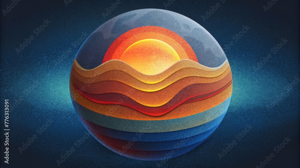 Poster gradually shifting layers of light and dark symbolizing the changing depths and intensities of seism