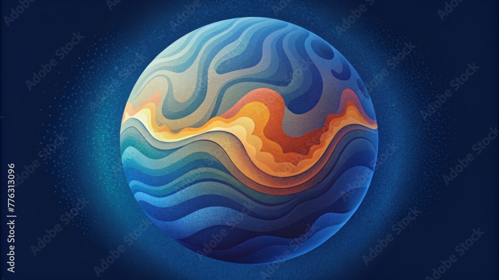 Aufkleber an organic fluidlike form that suggests the ebb and flow of seismic energy as it travels through the