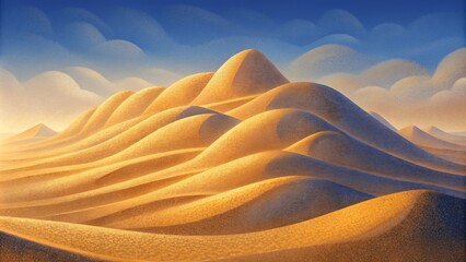 Fototapeta na wymiar Mounds of soft undulating sand created by the tireless caress of the evermoving wind.