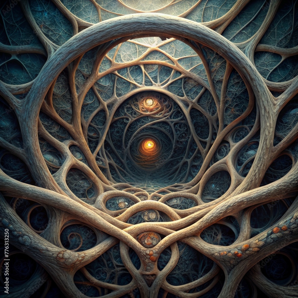 Aufkleber A labyrinth of tangled vines evoking the intricate complexity of a spiders intricate web design.