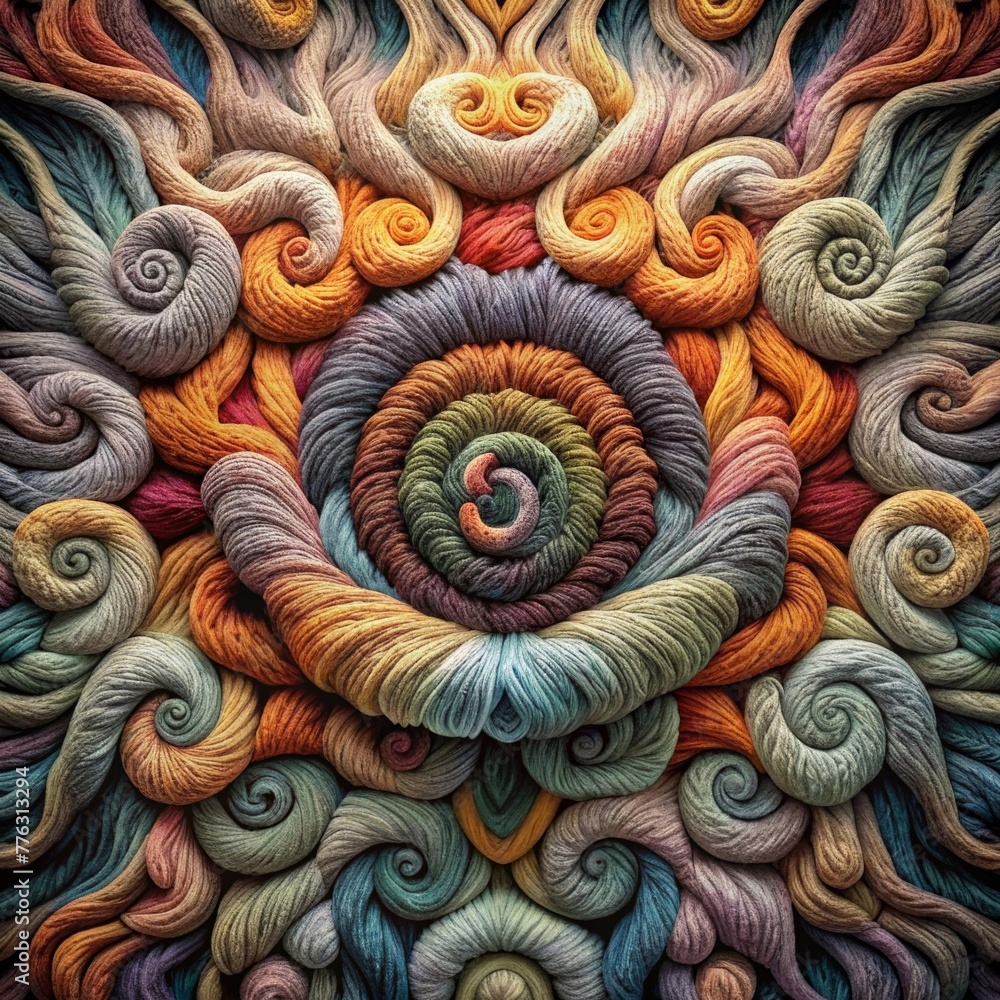 Poster A symphony of muted colors intricately woven together to create a mesmerizing texture.