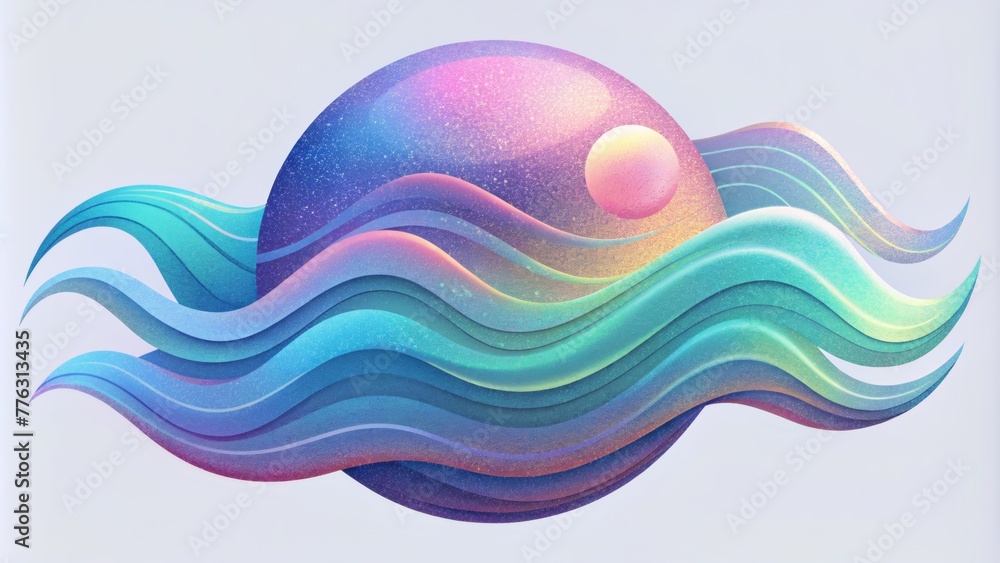 Poster from soft and gentle ripples to bold and powerful surges the holographic waves move with a mesmerizi