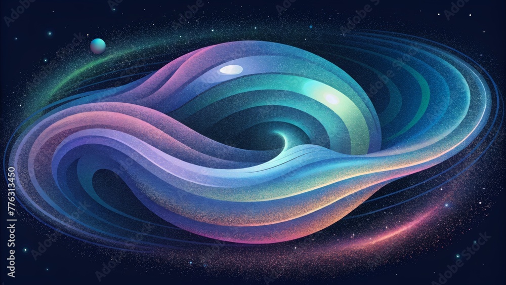 Poster The holographic waves seem to defy gravity as they twist and turn creating a sense of magical and weightless movement.