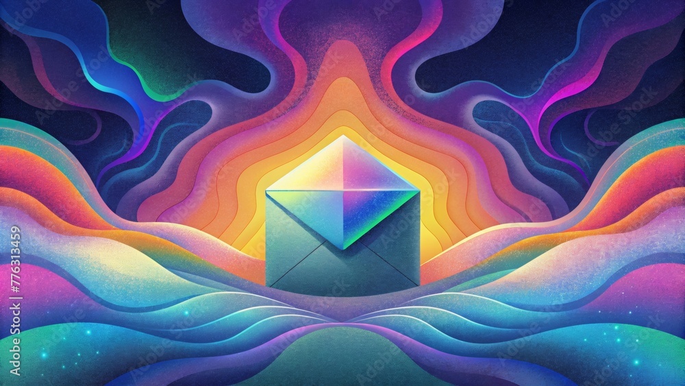 Aufkleber A psychedelic dream come to life the holographic waves envelope and transport the viewer to a dimension of vibrant colors and endless