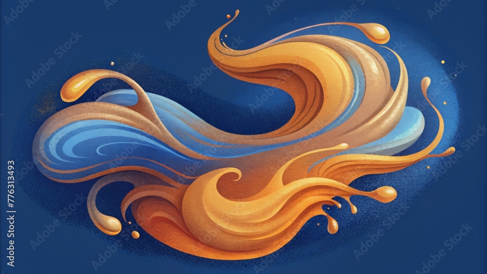 Aufkleber fluid lines and bursts of paint resembling a dance of motion and fluidity across the canvas.