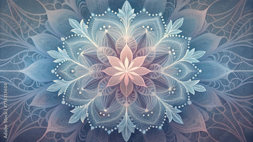 Poster A delicate fusion of lace and floral motifs creating a soft romantic abstract image.