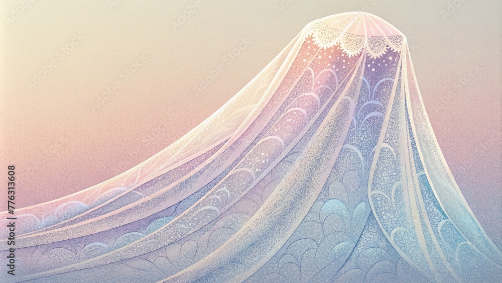 Poster A veil of lace wispy and delicate dd over a soft pastel background.