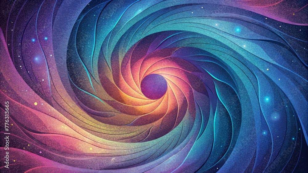 Poster a vortex of colors and lines that appear to go on forever.