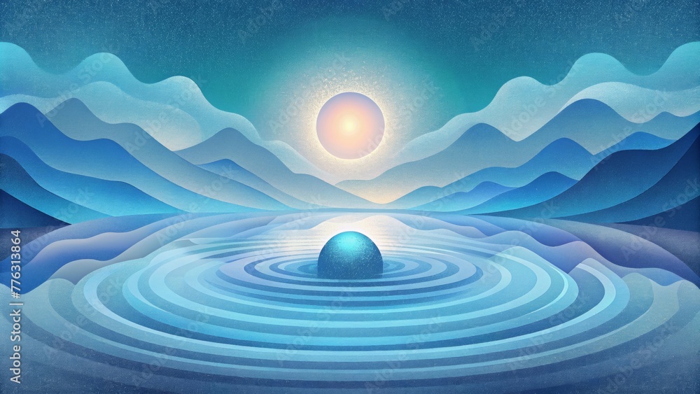Poster An abstract representation of the calming and meditative energy of rippling water patterns.