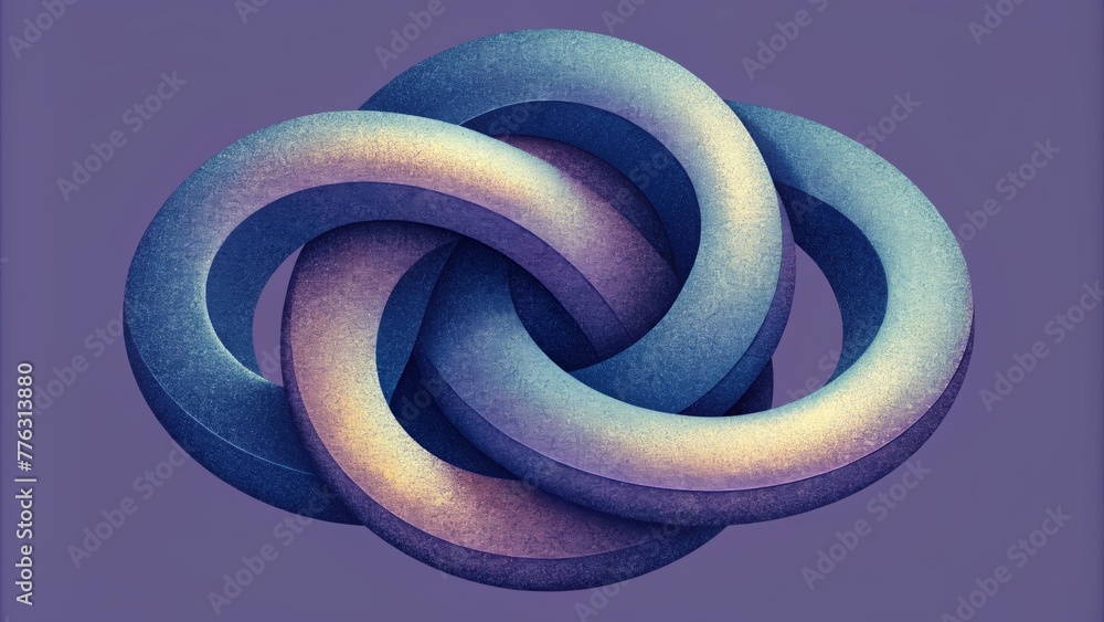 Aufkleber A series of twisted interlocking shapes that seem to stretch and distort the space around them.