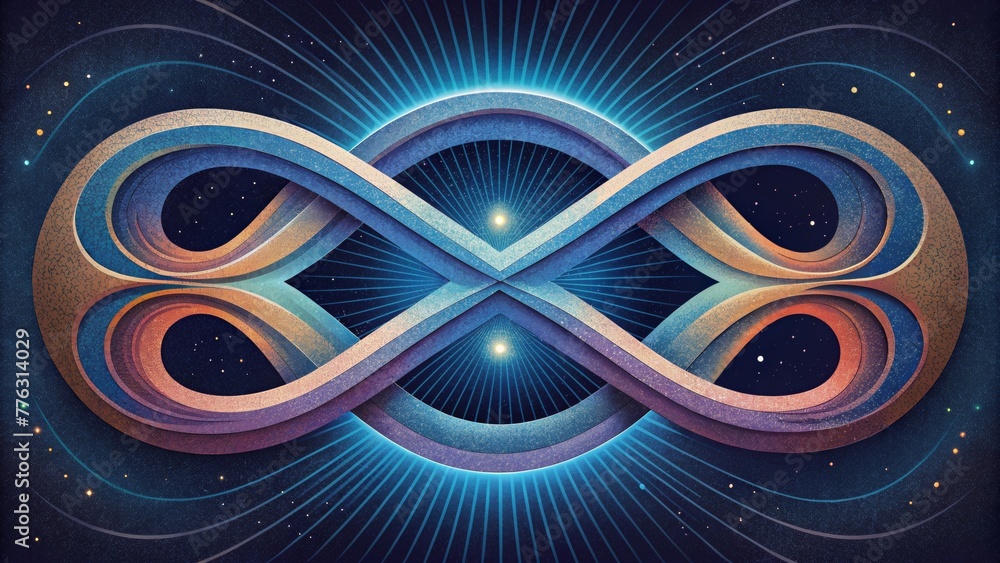 Poster A fractal of mirrored patterns suggesting the infinity and complexity of parallel dimensions beyond our comprehension.