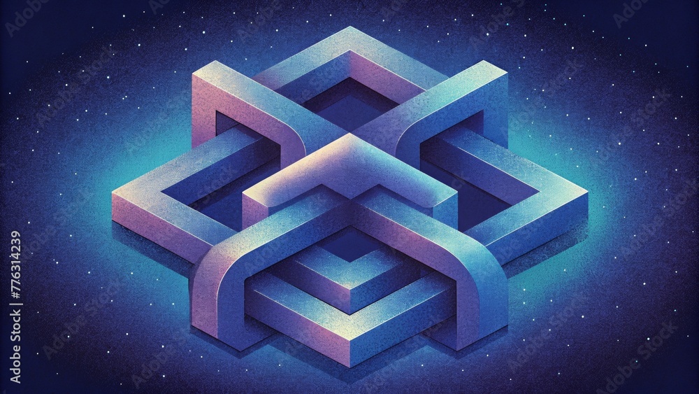 Aufkleber a puzzlelike image of interlocking illusions that challenges perception.