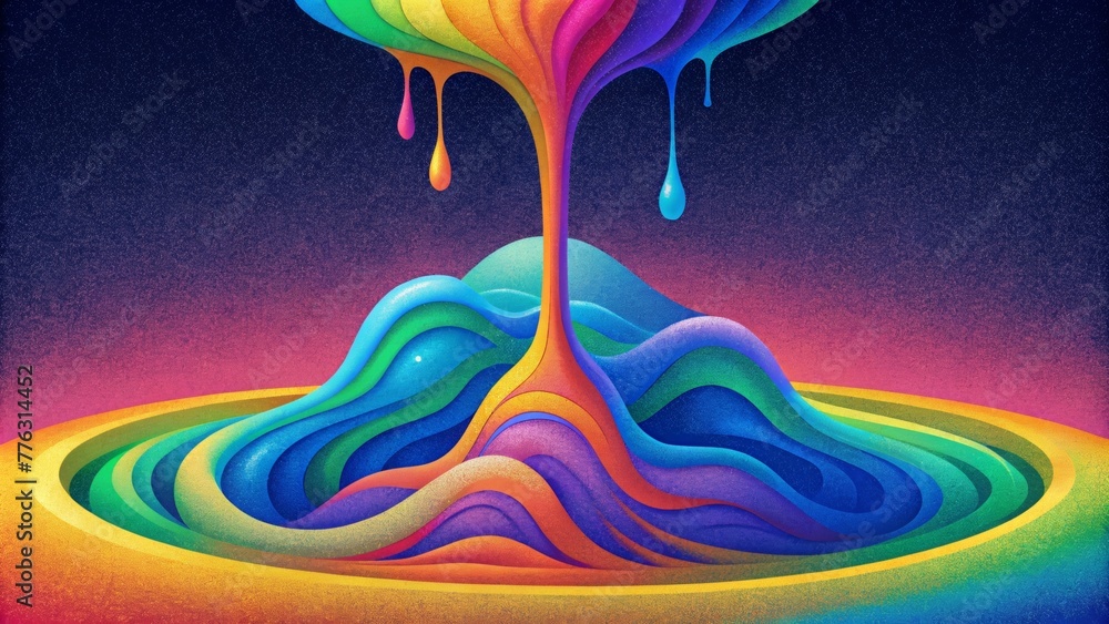 Poster A sensory overload of liquid colors each one pouring and swirling into the other to form a liquid spectrum that stretches endlessly.