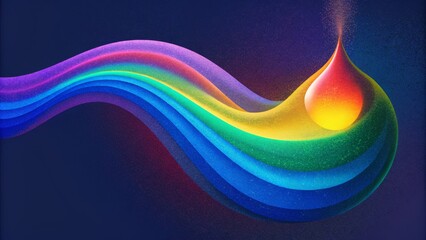 A digital interpretation of liquid spectrum with bold and vivid hues smoothly transitioning and shifting across the spectrum.