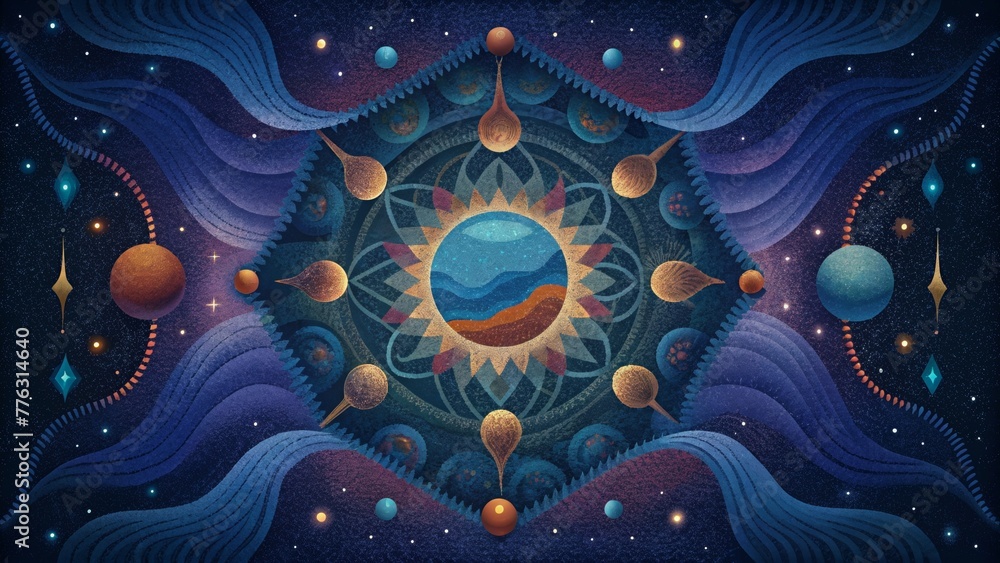 Poster a tapestry of intricate patterns woven in the celestial loom of the universe.