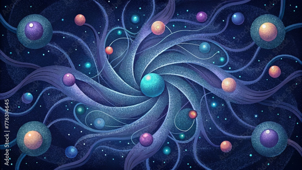 Poster a delicate lacework of cosmic tendrils adorned with sparkling gems of distant galaxies.