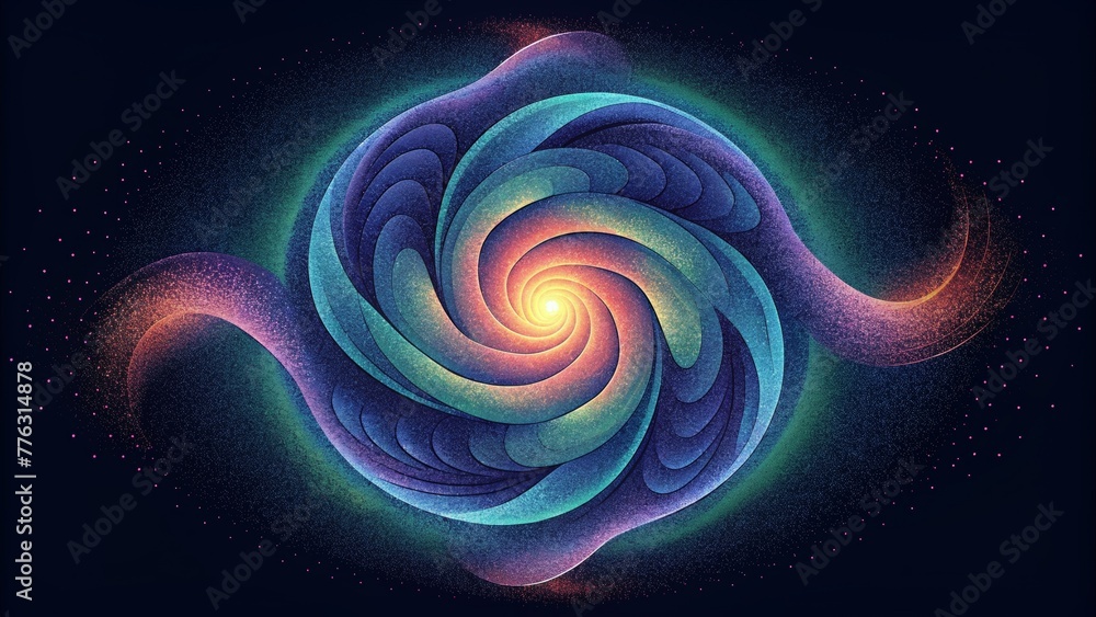 Poster whirling tendrils of spectral light creating hypnotic spirals that seem to stretch into infinity.