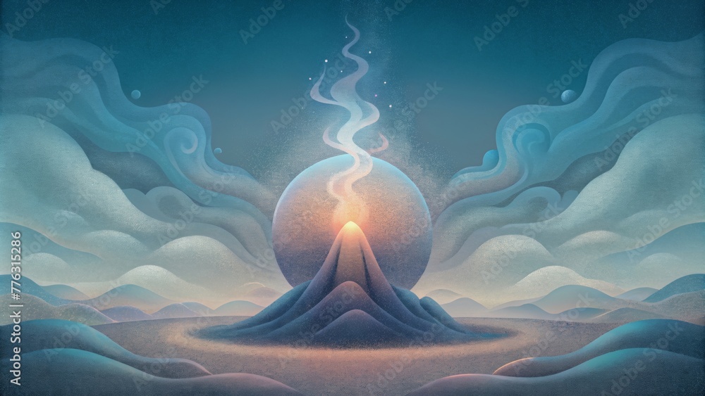 Poster a fleeting vision of ethereal smoke its everchanging form a reflection of lifes impermanence.