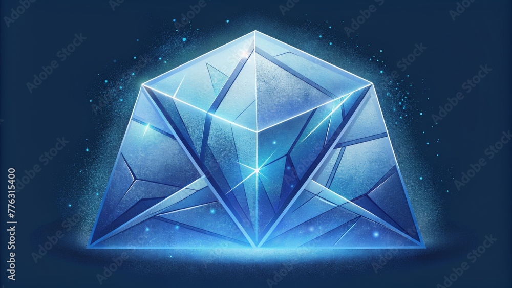 Poster The frozen fractures glisten like diamonds reflecting the light in a mesmerizing display.