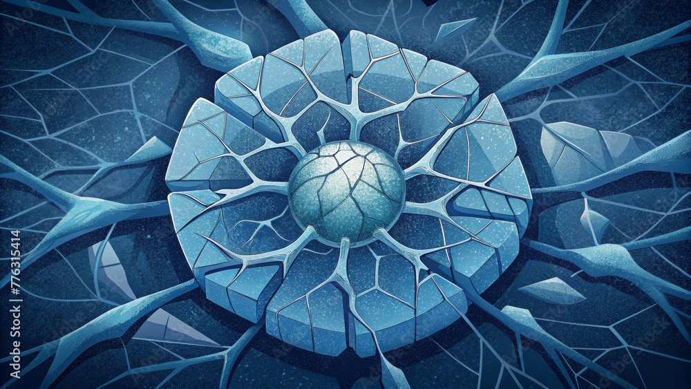Poster like a puzzle waiting to be solved the complex network of fractures in ice or glass invites further 