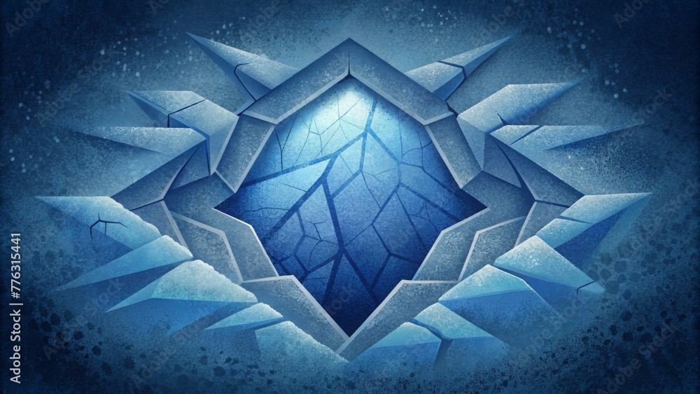 Aufkleber The frozen fractures create a layered effect like a window into the hidden depths beneath the surface.
