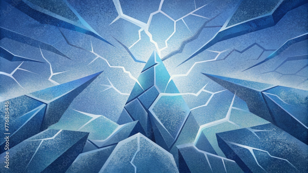 Poster the frozen fractures resemble lightning bolts frozen in time and sparkling in the sunlight.