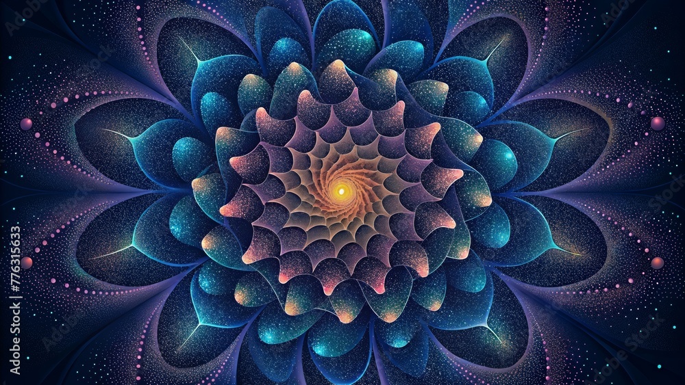 Aufkleber A kaleidoscopic display of dots blending and merging in a mesmerizing way to create a sense of depth and movement.