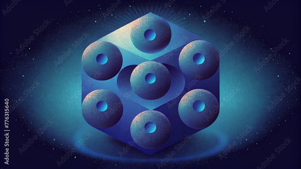 Aufkleber An optical illusion of floating dots each seemingly suspended in its own dimensional plane.