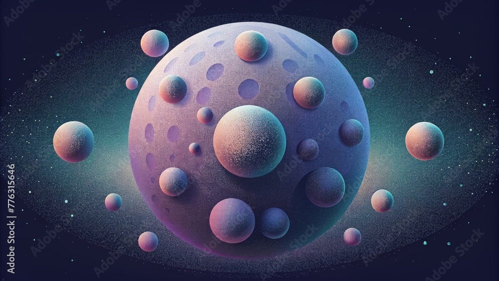 Aufkleber A surreal depiction of dimensional dots with each one appearing to morph and shift in shape and size creating a disorienting visual experience.