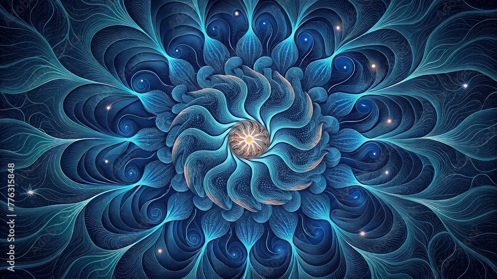 Poster A kaleidoscope of pulsing waves creating a mesmerizing pattern that hints at the hidden mechanics of electricity and magnetism.