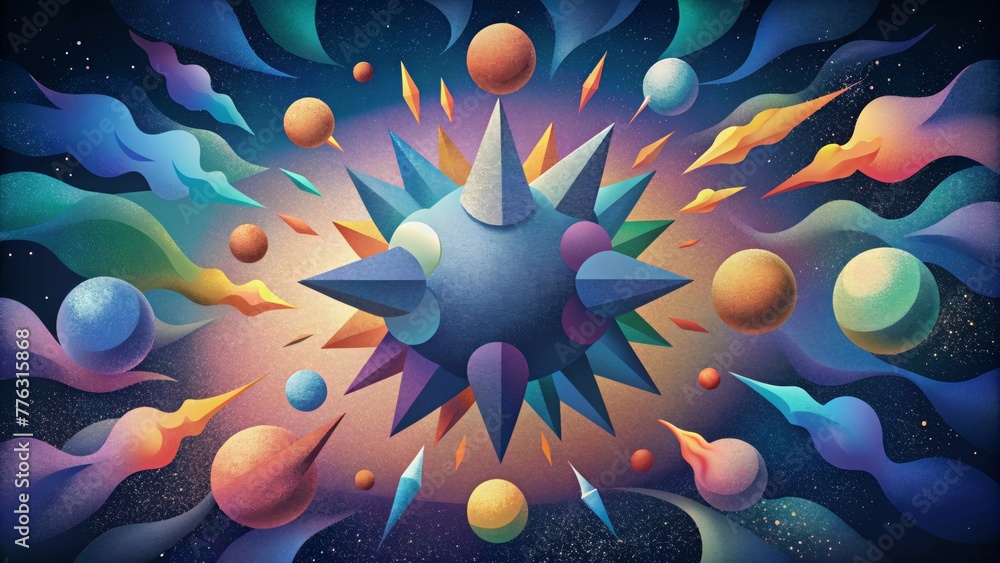Poster A chaotic disruption of colors and shapes each one moving in a different direction symbolizing the rapid and unpredictable nature of a sonic