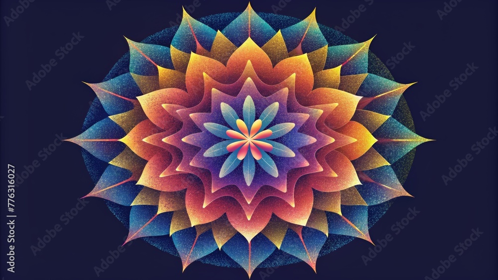 Poster A fusion of organic and geometric shapes in an explosion of bright colors mirroring the intricate patterns found in vibrant veneers.